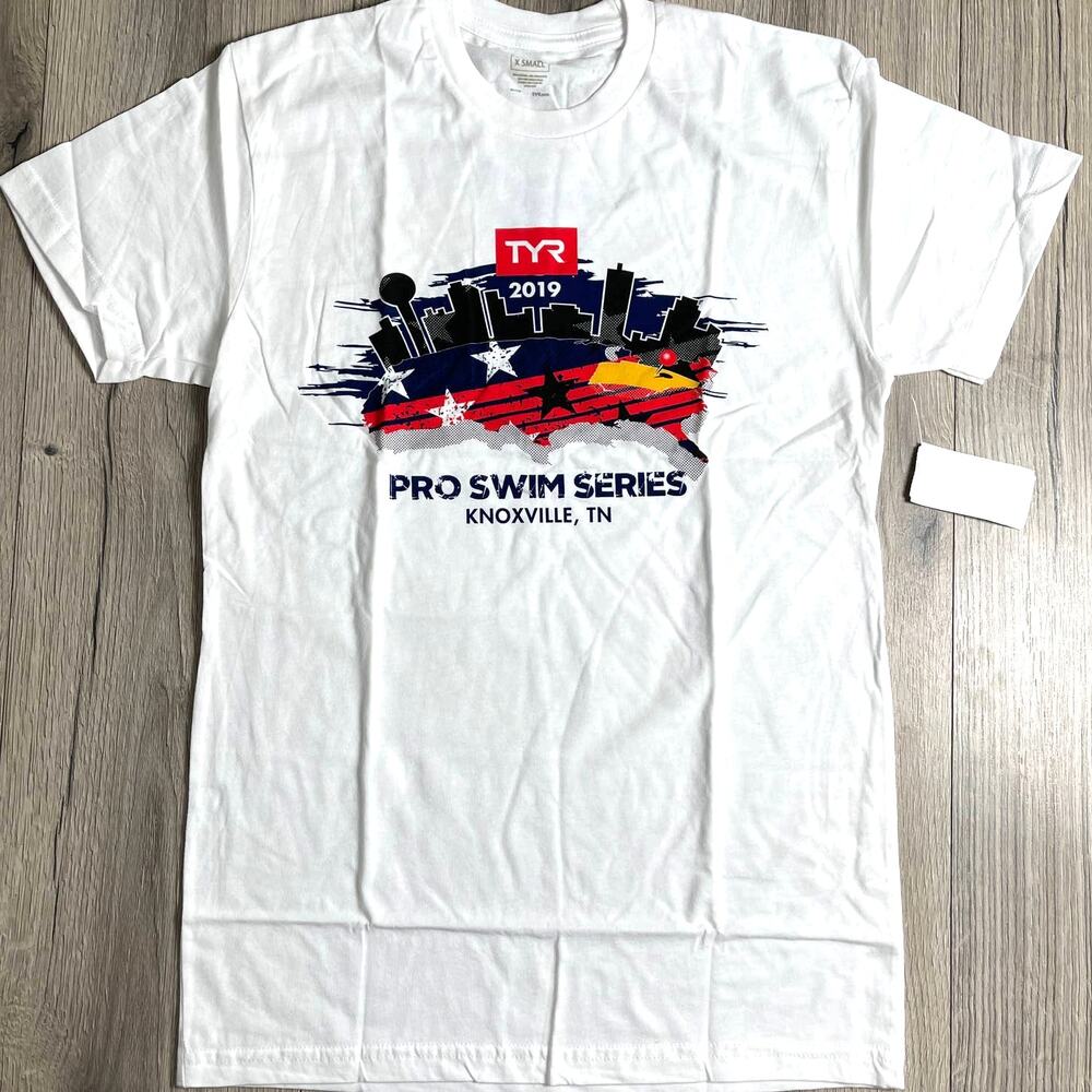 TYR Unisex Pro Swim Series 2019 Knoxville TN Short Sleeve Tshirt White - XS